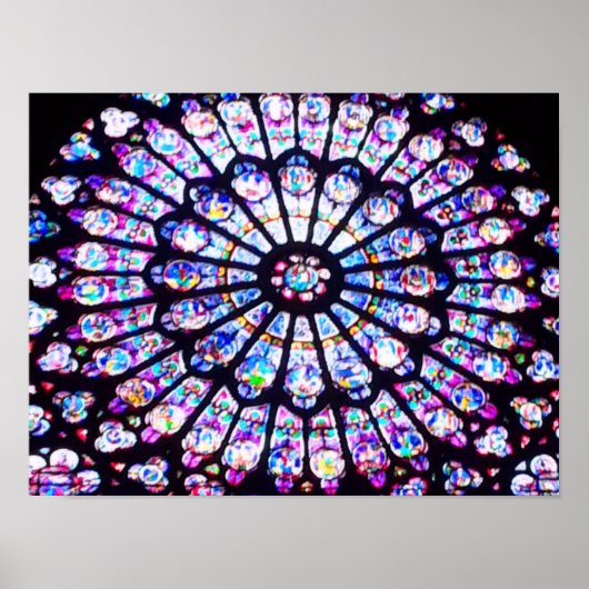 Pariser Notre-Dame-Buntglas - Das Rose-Fenster Poster (Vorne)