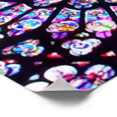 Pariser Notre-Dame-Buntglas - Das Rose-Fenster Poster (Ecke)