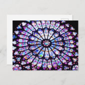 Pariser Notre-Dame-Buntglas - Das Rose-Fenster Postkarte (Vorne/Hinten)