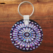 Pariser Notre-Dame-Buntglas - Das Rose-Fenster Schlüsselanhänger (Vorderseite)