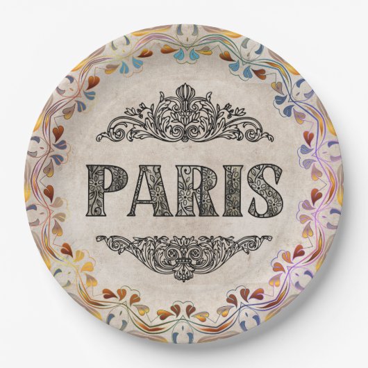 Pariser Papierplatte Pappteller (Vorderseite)