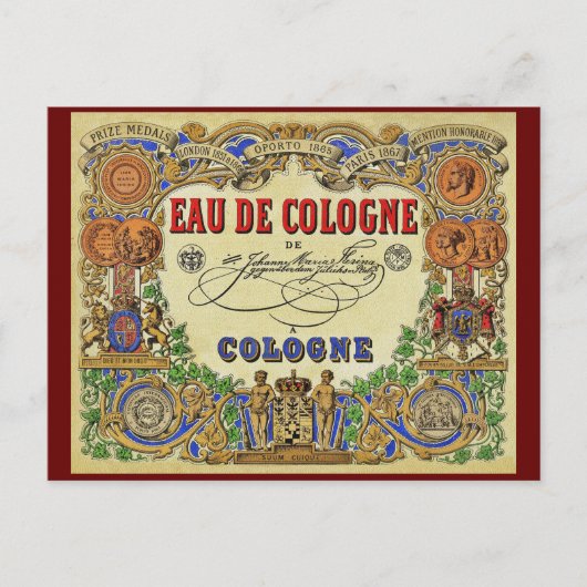 Pariser Pariser Parfüm 1868 Feiertagspostkarte (Vorderseite)