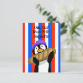 Pariser Pinguin mit Baguette Feiertagspostkarte (Stehend Vorderseite)
