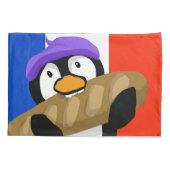 Pariser Pinguin mit Baguette Kissenbezug (Rückseite)