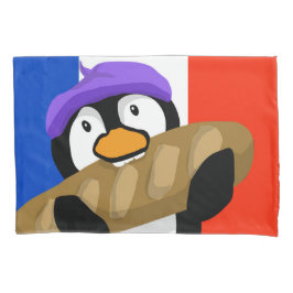 Pariser Pinguin mit Baguette Kissenbezug