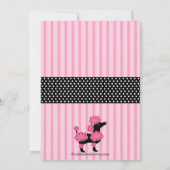 Pariser Pink-Poodle-Geburtstagsparty Einladungen (Rückseite)