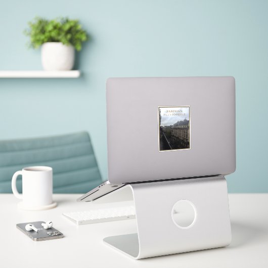 Pariser Pluviophile Aufkleber (Laptop auf Schreibtisch)