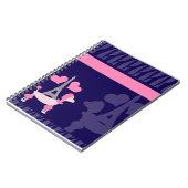 Pariser Podale in rosa und Lila Notizblock (Linke Seite)