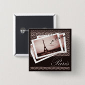 Pariser Postkarten Button (Vorne & Hinten)