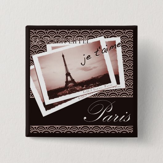 Pariser Postkarten Button (Vorderseite)