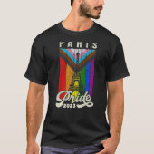 Pariser Pride 2023 - Eiffelturm-Progress-Flagge T-Shirt (Vorderseite)