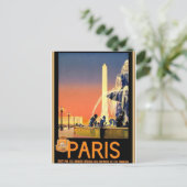 Pariser Reiseplakat Postkarte (Stehend Vorderseite)