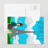 Pariser Retro-Design Postkarte (Vorne/Hinten)