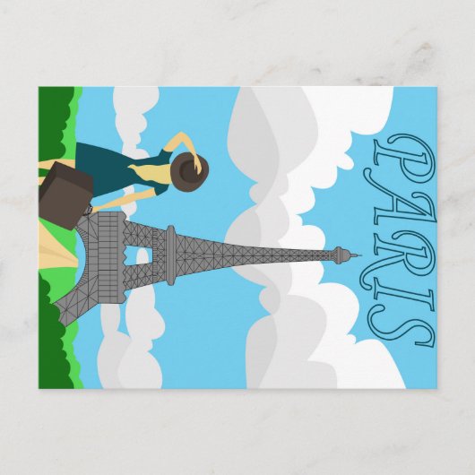 Pariser Retro-Design Postkarte (Vorderseite)