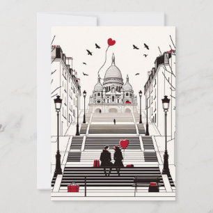 Pariser Romance - Valentinstag des Chic Coupels Feiertagskarte