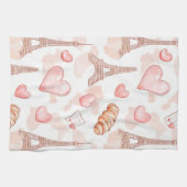 Pariser Romantik Valentinstag Geschirrtuch (Horizontal)