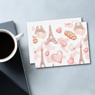 Pariser Romantik Valentinstag Postkarte