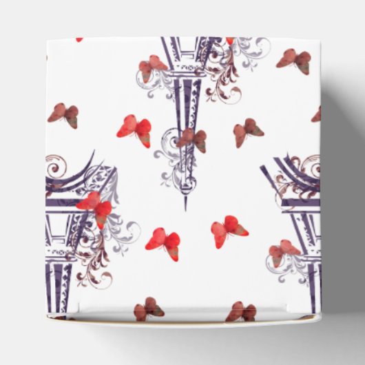 Pariser romantischer Lila Eiffelturm Schmetterling Geschenkschachtel (Oben)