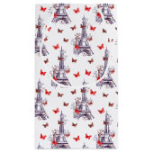 Pariser romantischer Lila Eiffelturm Schmetterling Kleine Geschenktüte (Rückseite)