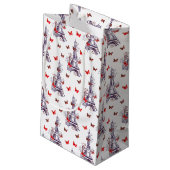 Pariser romantischer Lila Eiffelturm Schmetterling Kleine Geschenktüte (Rückseite Schrägansicht)
