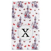 Pariser romantischer Lila Eiffelturm Schmetterling Kleine Geschenktüte (Vorderseite)