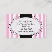 Pariser Rosa-Streifen-Kuchen-Kuchen-Bäckerei Visitenkarte (Rückseite)