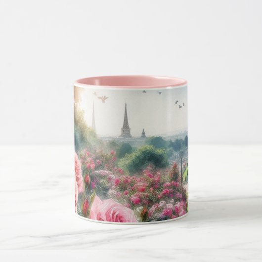 Pariser Rose Garden Eiffelturm Rosa Tasse (Zentrum)
