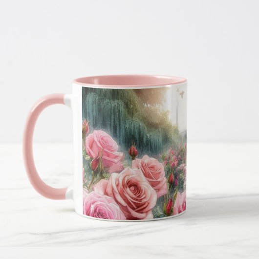 Pariser Rose Garden Eiffelturm Rosa Tasse (Links)