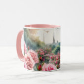 Pariser Rose Garden Eiffelturm Rosa Tasse (Vorderseite Links)
