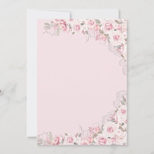 Pariser Rose Garten Blossom Pink Quinceanera Einladung (Rückseite)