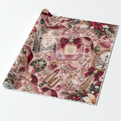 Pariser Rosé Weihnachten Geschenkpapier (Ungerollt)