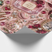 Pariser Rosé Weihnachten Geschenkpapier (Ecke)