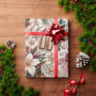 Pariser Salbei-Grün-Weihnachten Geschenkpapier