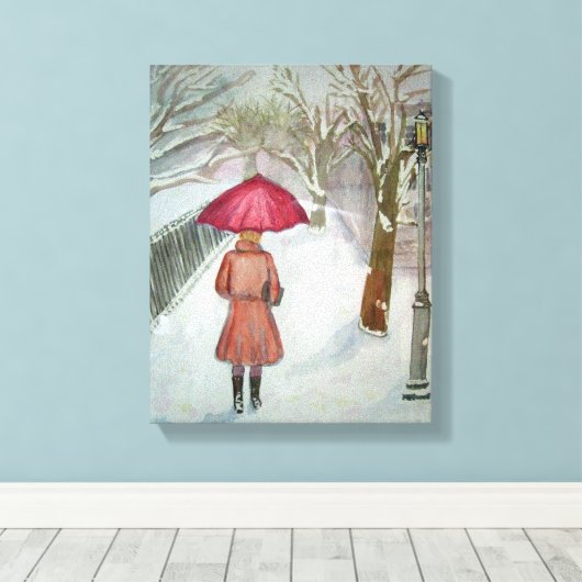 Pariser Schnee Leinwanddruck (Insitu (Holzboden))