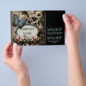 Pariser Schönheitssalon mit Vintagem Blumenschmett Flyer (Handgriff)