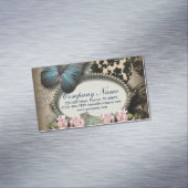 Pariser Schönheitssalon mit Vintagem Blumenschmett Magnetische Visitenkarte (Beispiel)