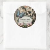 Pariser Schönheitssalon mit Vintagem Blumenschmett Runder Aufkleber (Tasche)