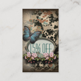 Pariser Schönheitssalon mit Vintagem Blumenschmett Visitenkarte