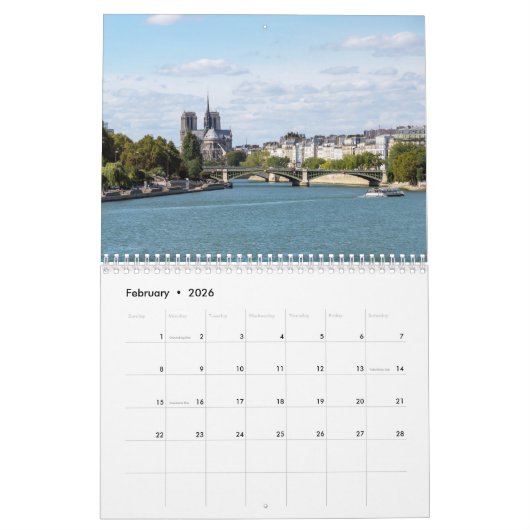 Pariser Sehenswürdigkeiten Kalender (Feb 2026)