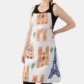 Pariser Sehenswürdigkeiten Vintag Nahtlose Illustr Schürze (InSitu)