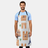 Pariser Sehenswürdigkeiten Vintag Nahtlose Illustr Schürze (Getragen)