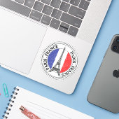 Pariser Siegel-Aufkleber-Rundfahne Aufkleber (Laptop mit iPhone)