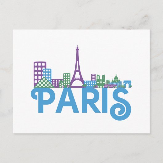 Pariser Skyline Postkarte (Vorderseite)