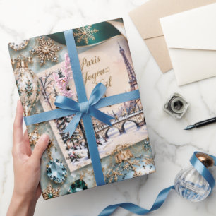 Pariser Smaragd-Türkis-Weihnachten Geschenkpapier