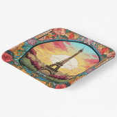 Pariser Sonnenuntergang Eifel Tower Paris Französi Pappteller (Gewinkelt)