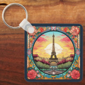 Pariser Sonnenuntergang Eifel Tower Paris Französi Schlüsselanhänger (Vorderseite)