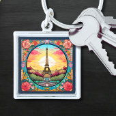 Pariser Sonnenuntergang Eifel Tower Paris Französi Schlüsselanhänger