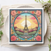 Pariser Sonnenuntergang Eifel Tower Paris Französi Serviette