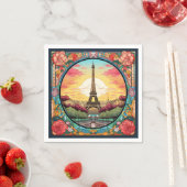 Pariser Sonnenuntergang Eifel Tower Paris Französi Serviette (Beispiel)