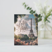 Pariser Sonnenuntergang mit Eiffelturm Postkarte (Stehend Vorderseite)